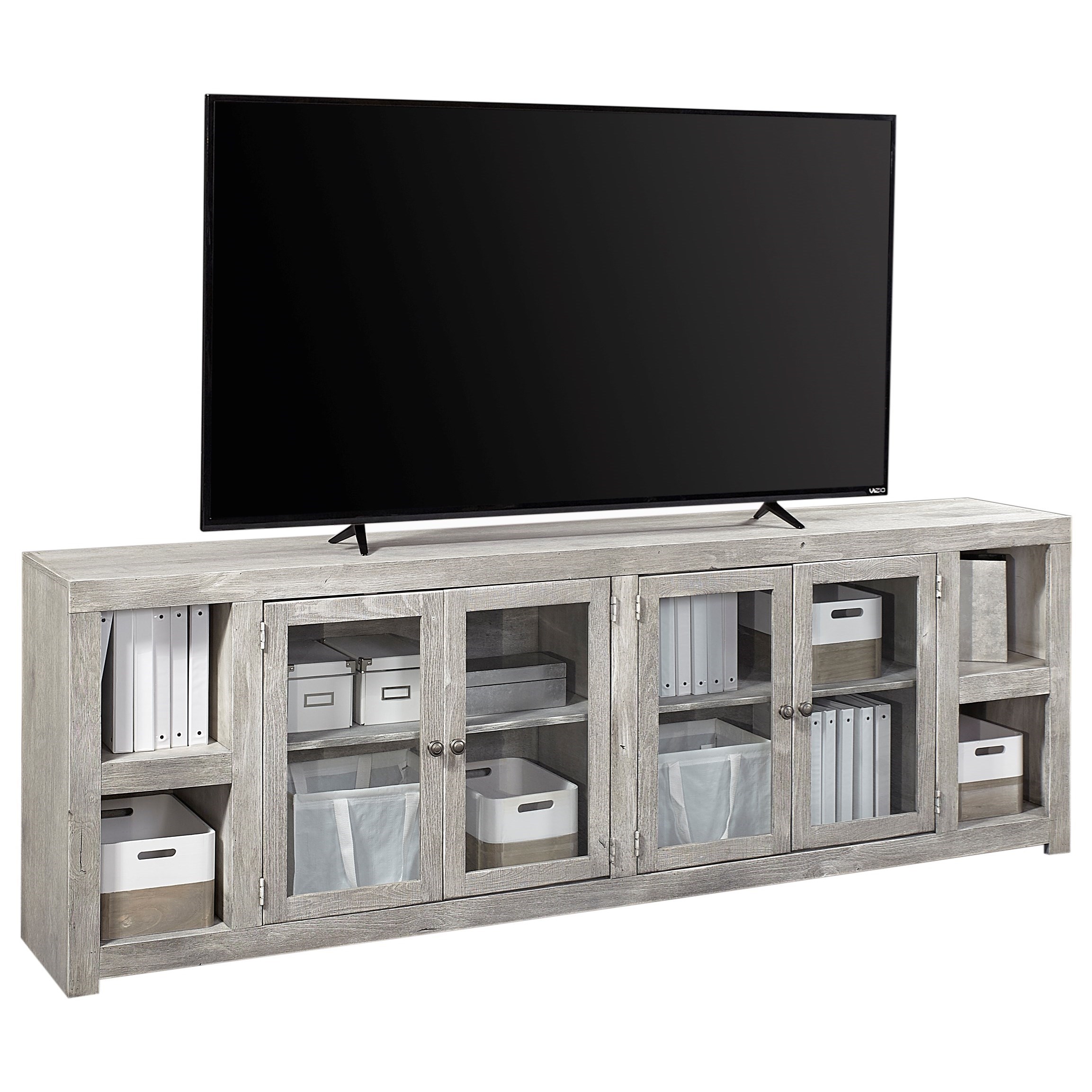 Aspenhome Avery Loft Contemporary 97" TV Console with Glass